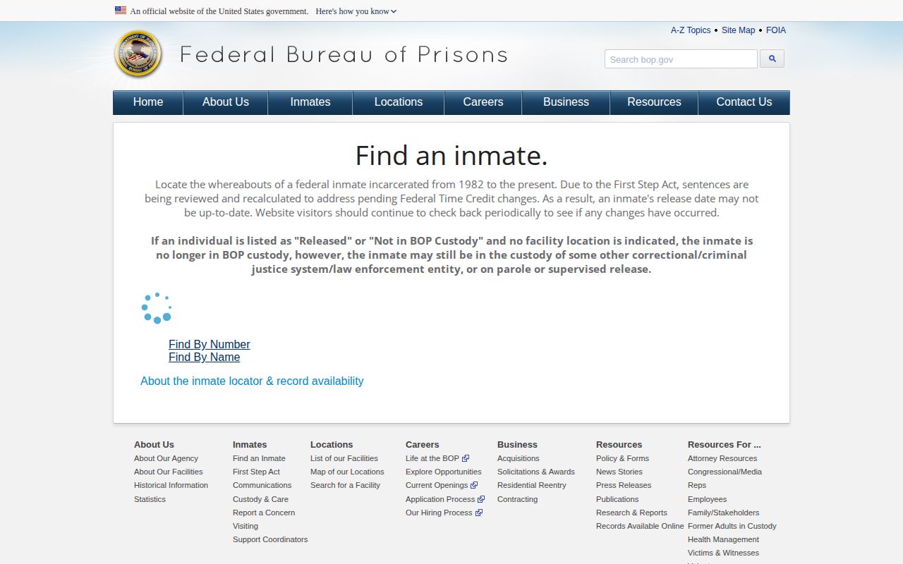 Marshall County federal released inmate locator search